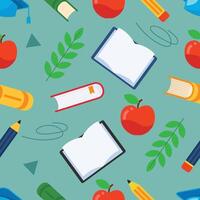 Seamless colorful pattern of school materials for education vector