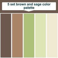 5 set brown and sage color palette. Elegant sage and brown colors palette. Beautiful color palette vector