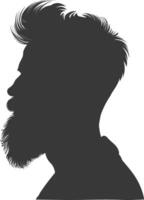Silhouette hair beard man only black color only vector