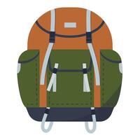 Tourist backpack. icon isolated on white background backpack in flat style. vector