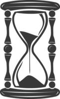 Silhouette hourglass black color only vector