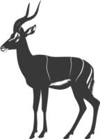 Silhouette impala animal full body black color only vector