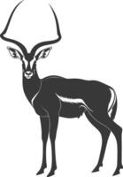 Silhouette impala animal full body black color only vector