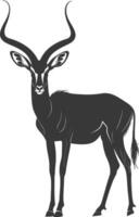 Silhouette impala animal full body black color only vector