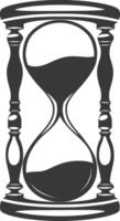 Silhouette hourglass black color only vector