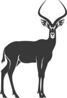 silueta impala animal lleno cuerpo negro color solamente vector