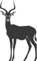 Silhouette impala animal full body black color only vector