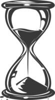 Silhouette hourglass black color only vector