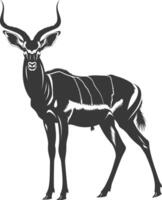 Silhouette impala animal full body black color only vector