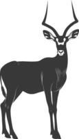 Silhouette impala animal full body black color only vector