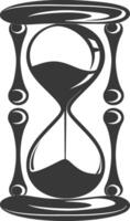 Silhouette hourglass black color only vector