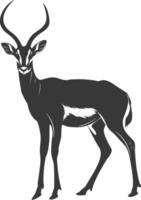 Silhouette impala animal full body black color only vector