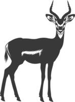 Silhouette impala animal full body black color only vector