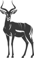 Silhouette impala animal full body black color only vector