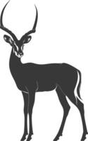 silueta impala animal lleno cuerpo negro color solamente vector