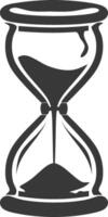 Silhouette hourglass black color only vector