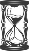 Silhouette hourglass black color only vector