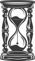 Silhouette hourglass black color only vector