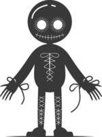 Silhouette voodoo doll black color only vector