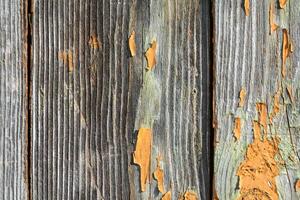 Aged painted wooden wall planks as texture, background, closeup photo