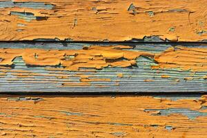 Aged painted wooden wall planks as texture, background photo