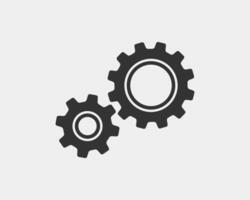 Metal gears and cogs . Gear icon flat design. Mechanism wheels logo. Cogwheel concept template. vector