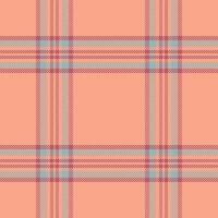 Lady texture check, tracery plaid seamless pattern. Twill tartan background fabric textile in red and pastel colors. vector