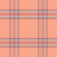 Lady texture check, tracery plaid seamless pattern. Twill tartan background fabric textile in red and pastel colors. vector