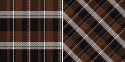 Tartan texture of textile plaid fabric with a pattern check seamless background. Set in gold colors. Stylish living room and bedroom decor. vector