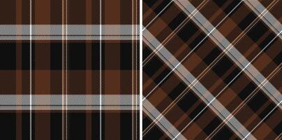 Tartan texture of textile plaid fabric with a pattern check seamless background. Set in gold colors. Stylish living room and bedroom decor. vector