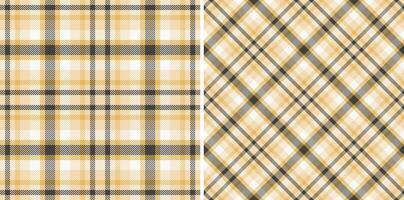 Fabric check of texture seamless textile with a tartan background pattern plaid. Set in gold colors. Curtain design trends. vector