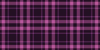 Soft tartan fabric plaid, craft seamless check background. Feminine texture textile pattern in pink and black colors. vector