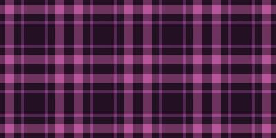 Soft tartan fabric plaid, craft seamless check background. Feminine texture textile pattern in pink and black colors. vector