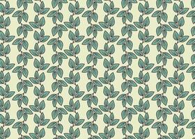 Hand drawn floral pattern design. Simple ornament with plant and leaf. vector