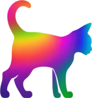 Colorful feline illustration, perfect for whimsical pet-themed designs. AI-generated. png