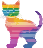 Colorful feline illustration, perfect for whimsical pet-themed designs. AI-generated. png