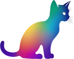 Colorful feline illustration, perfect for whimsical pet-themed designs. AI-generated. png