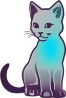 colorato felino illustrazione, Perfetto per capriccioso a tema animale domestico disegni. ai-generato. png