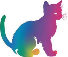 Colorful feline illustration, perfect for whimsical pet-themed designs. AI-generated. png