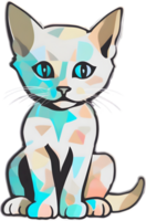 Colorful feline illustration, perfect for whimsical pet-themed designs. AI-generated. png