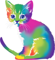 colorato felino illustrazione, Perfetto per capriccioso a tema animale domestico disegni. ai-generato. png