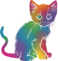 Colorful feline illustration, perfect for whimsical pet-themed designs. AI-generated. png