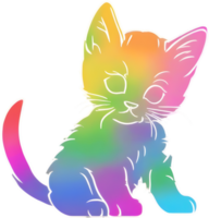 Colorful feline illustration, perfect for whimsical pet-themed designs. AI-generated. png