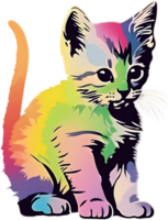 colorida felino ilustração, perfeito para caprichoso com tema de animal de estimação projetos. gerado por ai. png