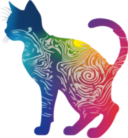 färgrik kattdjur illustration, perfekt för nyckfull med husdjurstema mönster. ai-genererad. png