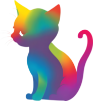 Colorful feline illustration, perfect for whimsical pet-themed designs. AI-generated. png