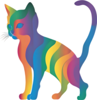 Colorful feline illustration, perfect for whimsical pet-themed designs. AI-generated. png