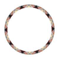 Circle borders and frames . Round border pattern geometric vintage frame design. Scottish tartan plaid fabric texture. Template for gift card, collage, scrapbook or photo album and portrait. vector