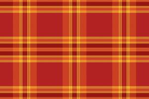 Trendy fabric check , slim plaid seamless tartan. Open background texture pattern textile in fire brick and orange colors. vector