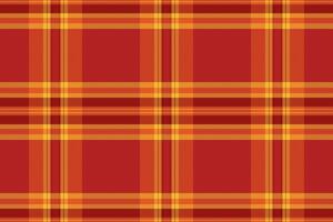 Trendy fabric check , slim plaid seamless tartan. Open background texture pattern textile in fire brick and orange colors. vector